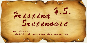 Hristina Sretenović vizit kartica